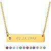 Horizontal Bar-Gold(Text+Birthstone)