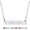 Horizontal Bar-Stainless(Text+Birthstone)