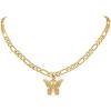 U7 Name Necklace Personalized, Stainless Steel 18K Gold Plated Nameplate Jewelry for Men Women, Multiple Name Necklace, Customized Initial Name Choker Necklace with Curb Chain(Butterfly Gold)