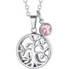 Tree of life-Stainless(Text+Birthstone)