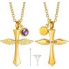 Angel Wing-Gold(Text+Birthstone)