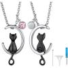 Moon Cat-Black(Text+Birthstone)