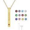 Long Bar-Gold(Text+Birthstone)