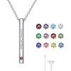 Long Bar-stainless(text+birthstone)