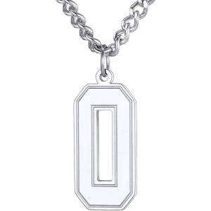 U7 0-99 Number Necklaces Stainless Steel Customizable Number Pendant Gold Plated Athletes Sports Necklace Jersey Number Chains Cuban Link Necklaces for Men Women(0-Stainless)