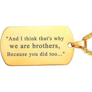 U7 Custom Photo Necklace for Men Women, Stainless Steel Black Gold Color Dog Tag – Personalized Text Engraved Memory Heart/Round Square Shaped Picture Pendant Necklaces Lover Gift Mothers Fathers Day(14.Dog Tag(gold)-custom text)