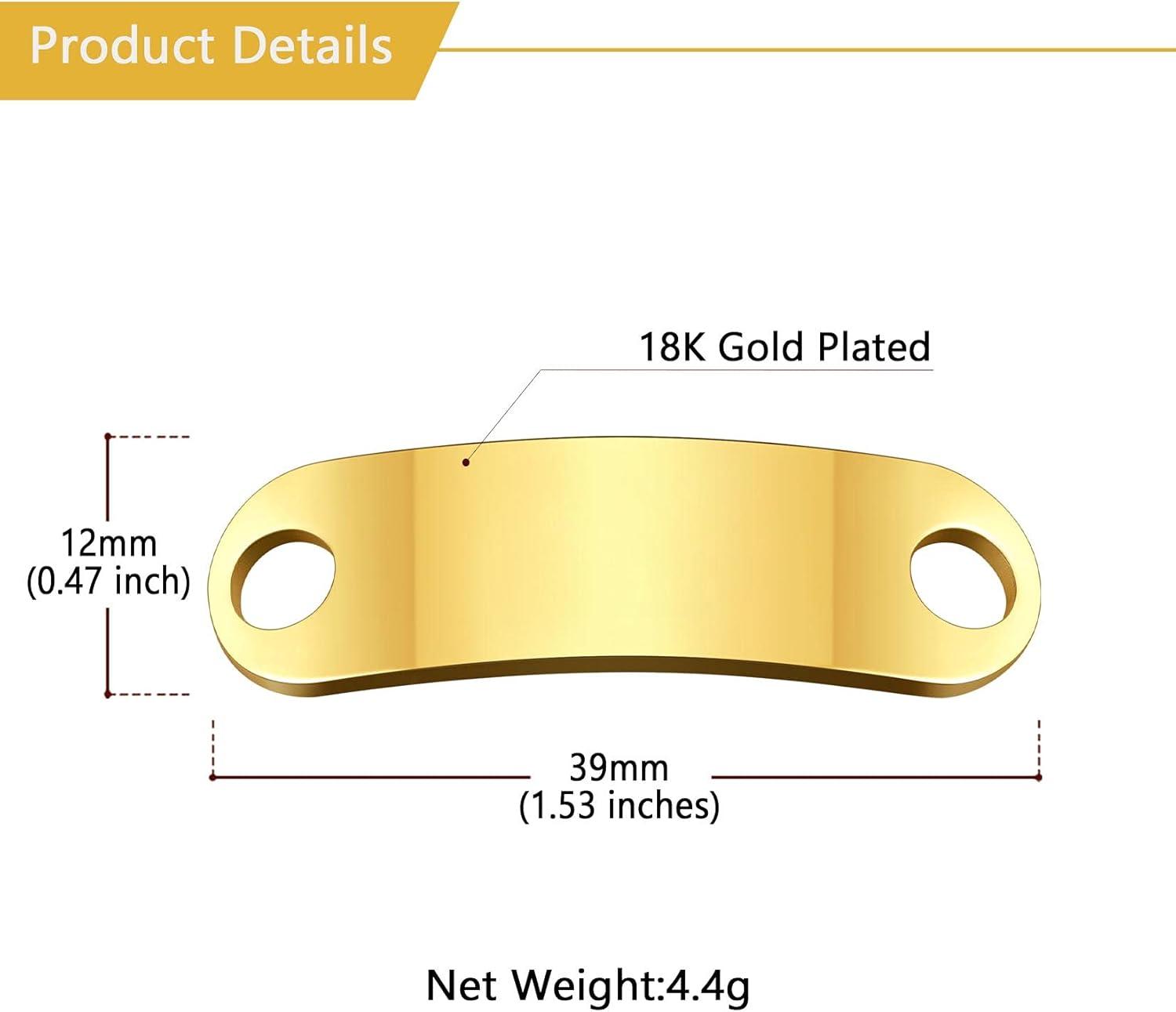 imageU7 2Pcs Sneaker Shoe Lace ID Tag Stainless Steel18K Gold Plated Trainer Tag Shoe Buckles Shoelace Decoration Charms03 GoldText Engrave ID Tag