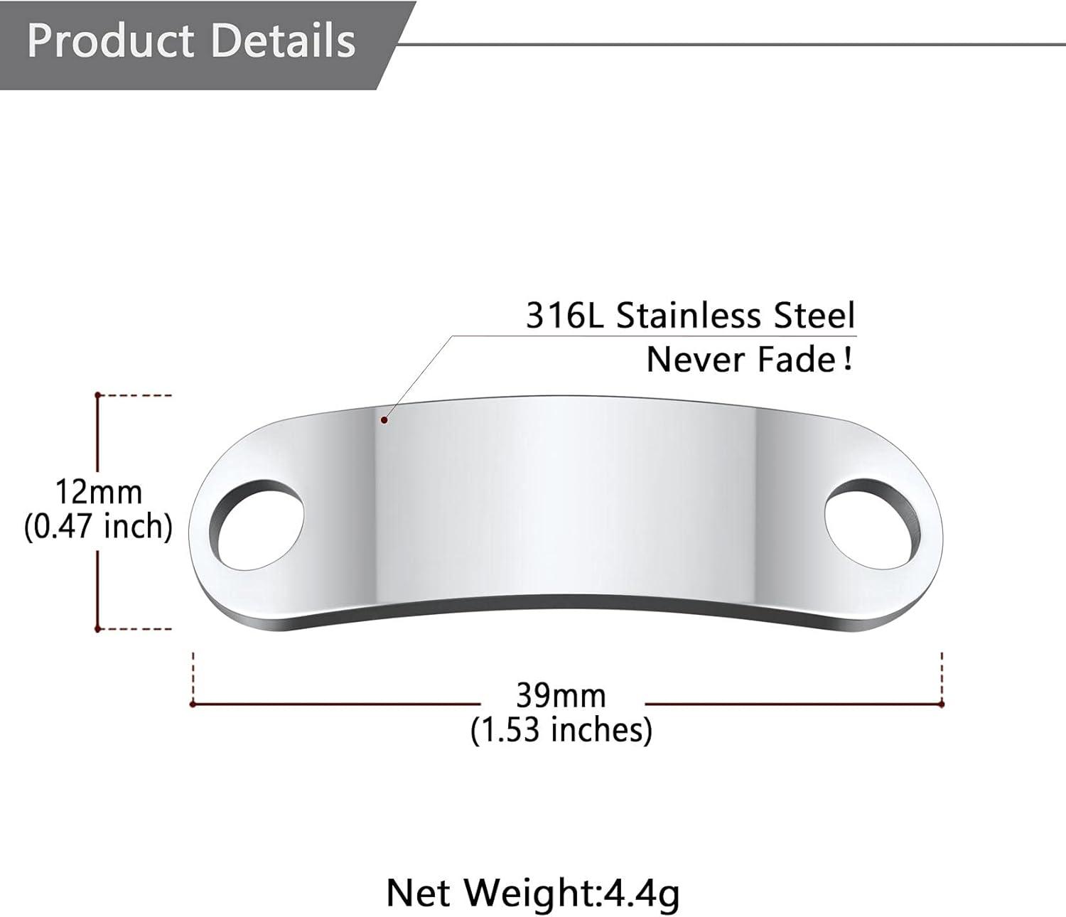 imageU7 2Pcs Sneaker Shoe Lace ID Tag Stainless Steel18K Gold Plated Trainer Tag Shoe Buckles Shoelace Decoration Charms03 SilverText Engrave ID Tag