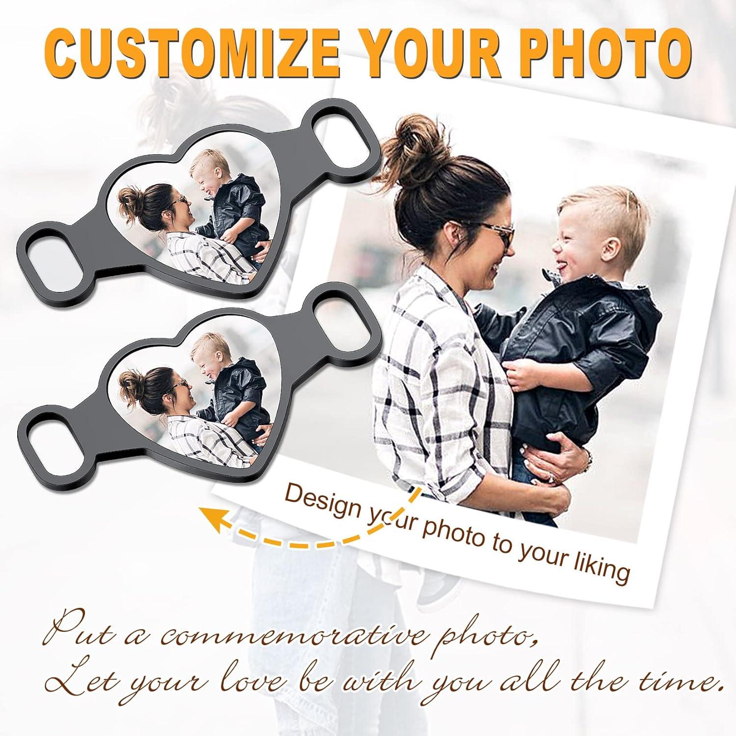 imageU7 2Pcs Sneaker Shoe Lace ID Tag Stainless Steel18K Gold Plated Trainer Tag Shoe Buckles Shoelace Decoration CharmsHeart photoblack