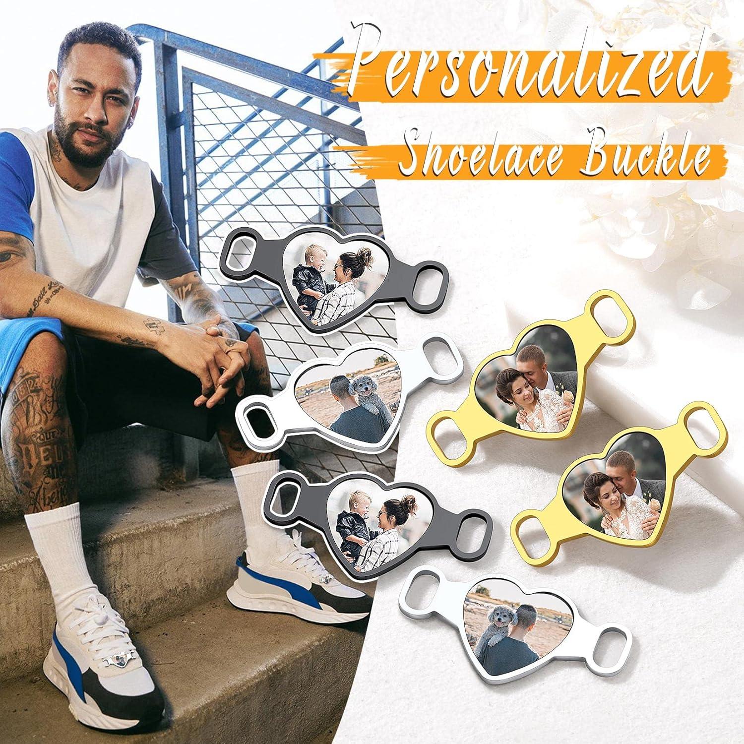 imageU7 2Pcs Sneaker Shoe Lace ID Tag Stainless Steel18K Gold Plated Trainer Tag Shoe Buckles Shoelace Decoration CharmsHeart photostainless steel