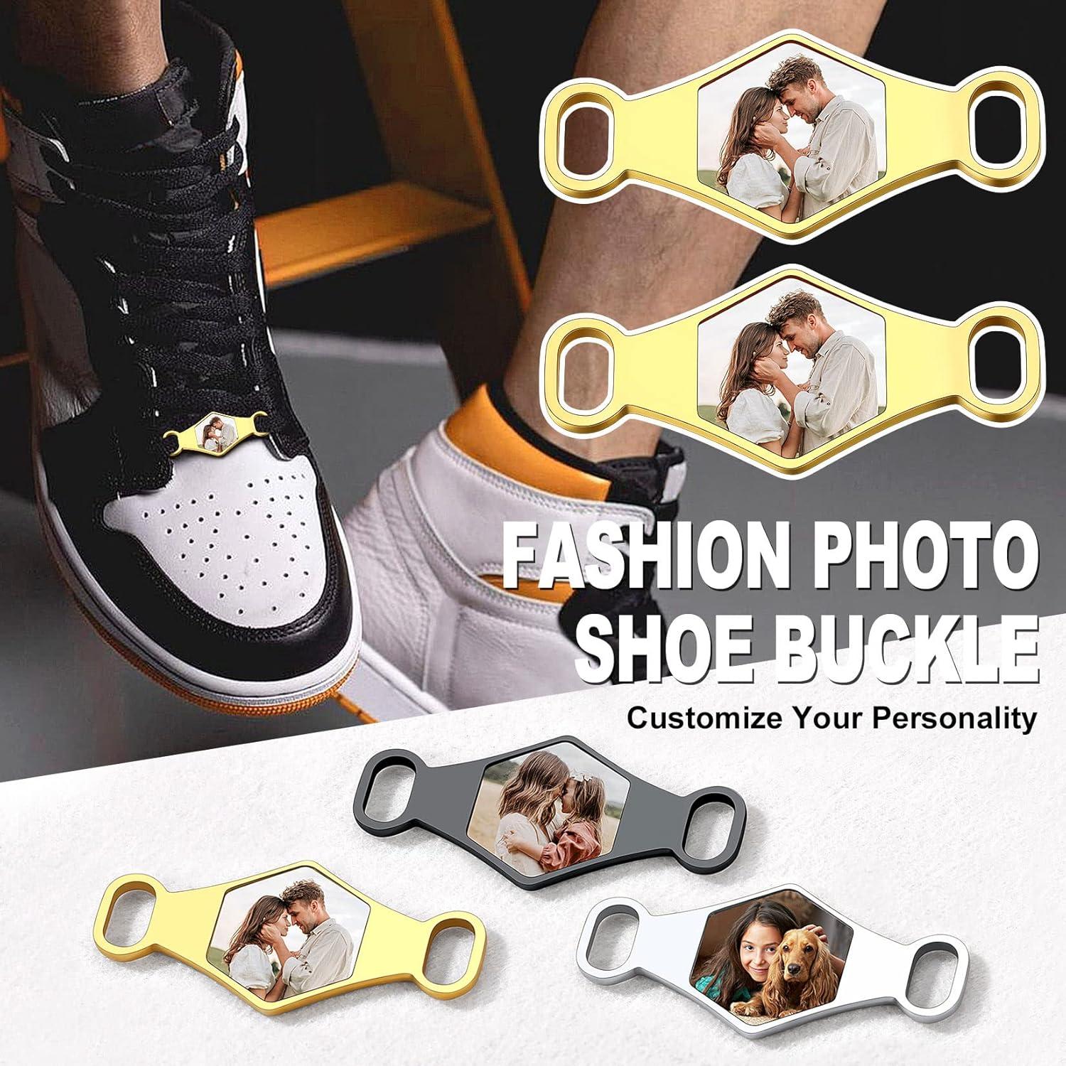 imageU7 2Pcs Sneaker Shoe Lace ID Tag Stainless Steel18K Gold Plated Trainer Tag Shoe Buckles Shoelace Decoration CharmsHexagon photogold