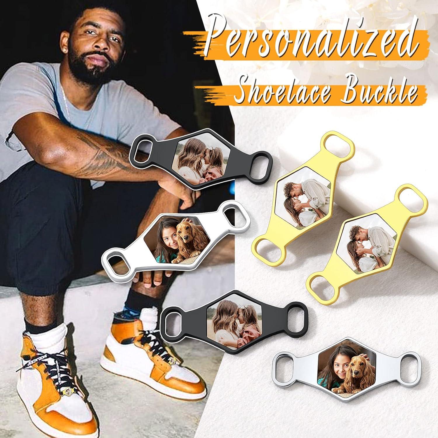 imageU7 2Pcs Sneaker Shoe Lace ID Tag Stainless Steel18K Gold Plated Trainer Tag Shoe Buckles Shoelace Decoration CharmsHexagon photogold