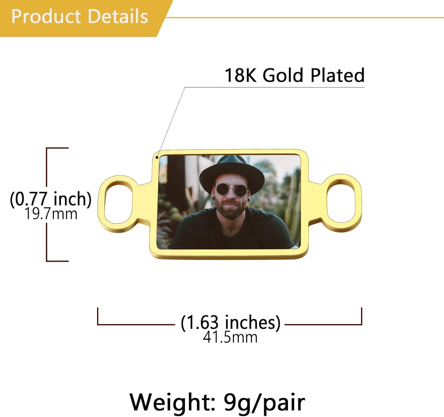imageU7 2Pcs Sneaker Shoe Lace ID Tag Stainless Steel18K Gold Plated Trainer Tag Shoe Buckles Shoelace Decoration CharmsRectangle photogold
