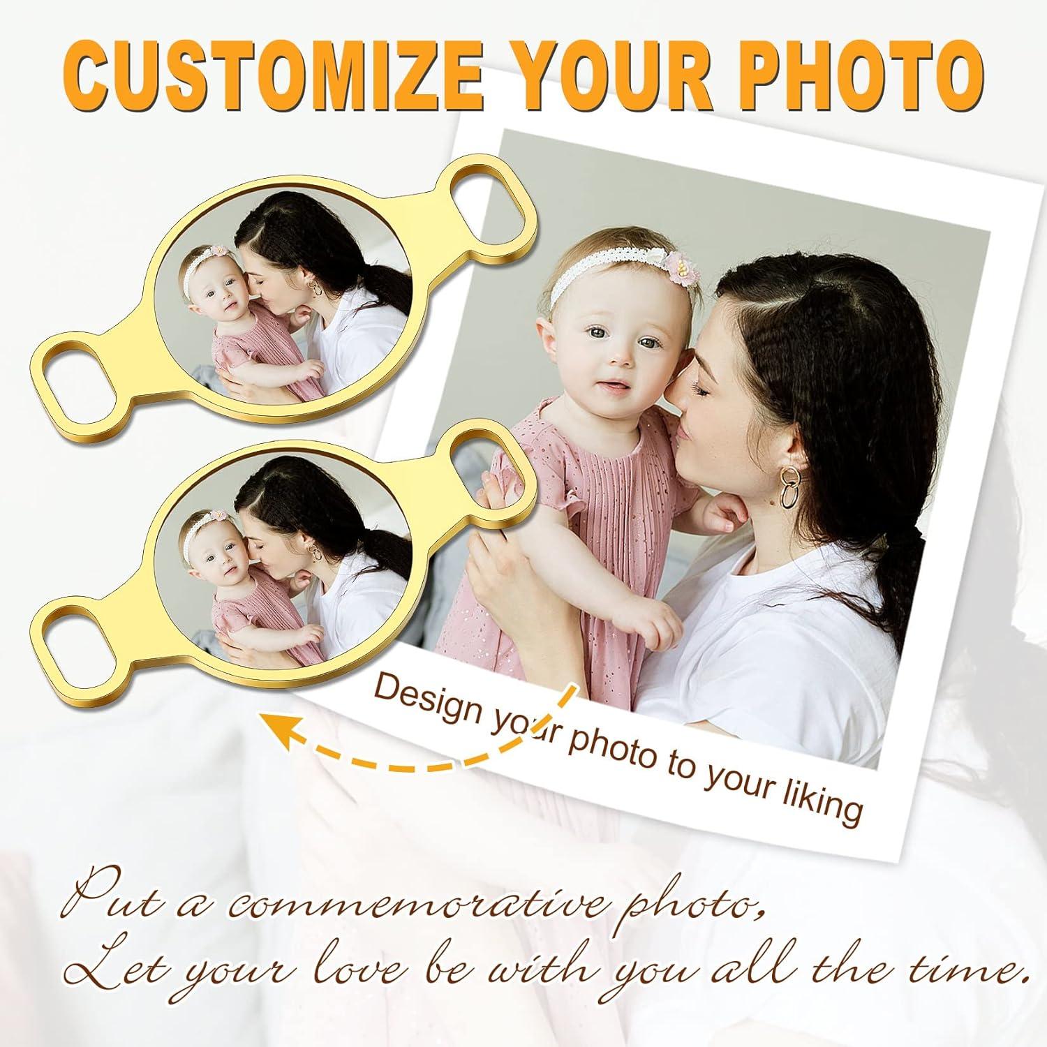 imageU7 2Pcs Sneaker Shoe Lace ID Tag Stainless Steel18K Gold Plated Trainer Tag Shoe Buckles Shoelace Decoration CharmsRound photogold