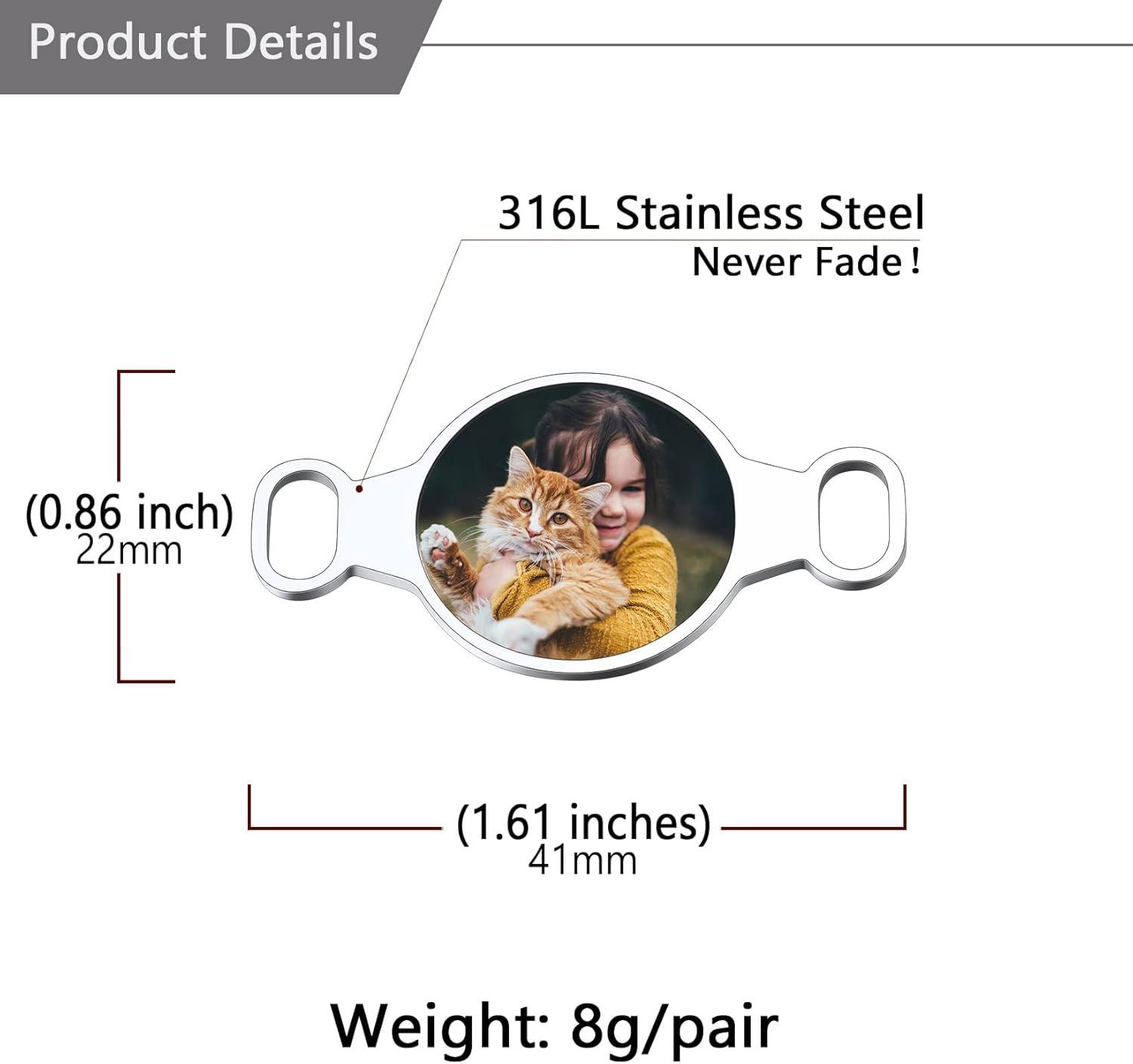 imageU7 2Pcs Sneaker Shoe Lace ID Tag Stainless Steel18K Gold Plated Trainer Tag Shoe Buckles Shoelace Decoration CharmsRound photostainless steel