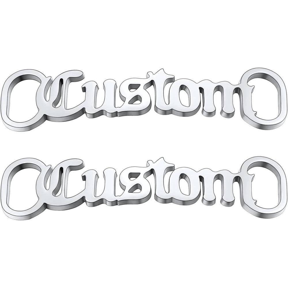 imageU7 2Pcs Sneaker Shoe Lace ID Tag Stainless Steel18K Gold Plated Trainer Tag Shoe Buckles Shoelace Decoration Charms01 Premium Silver