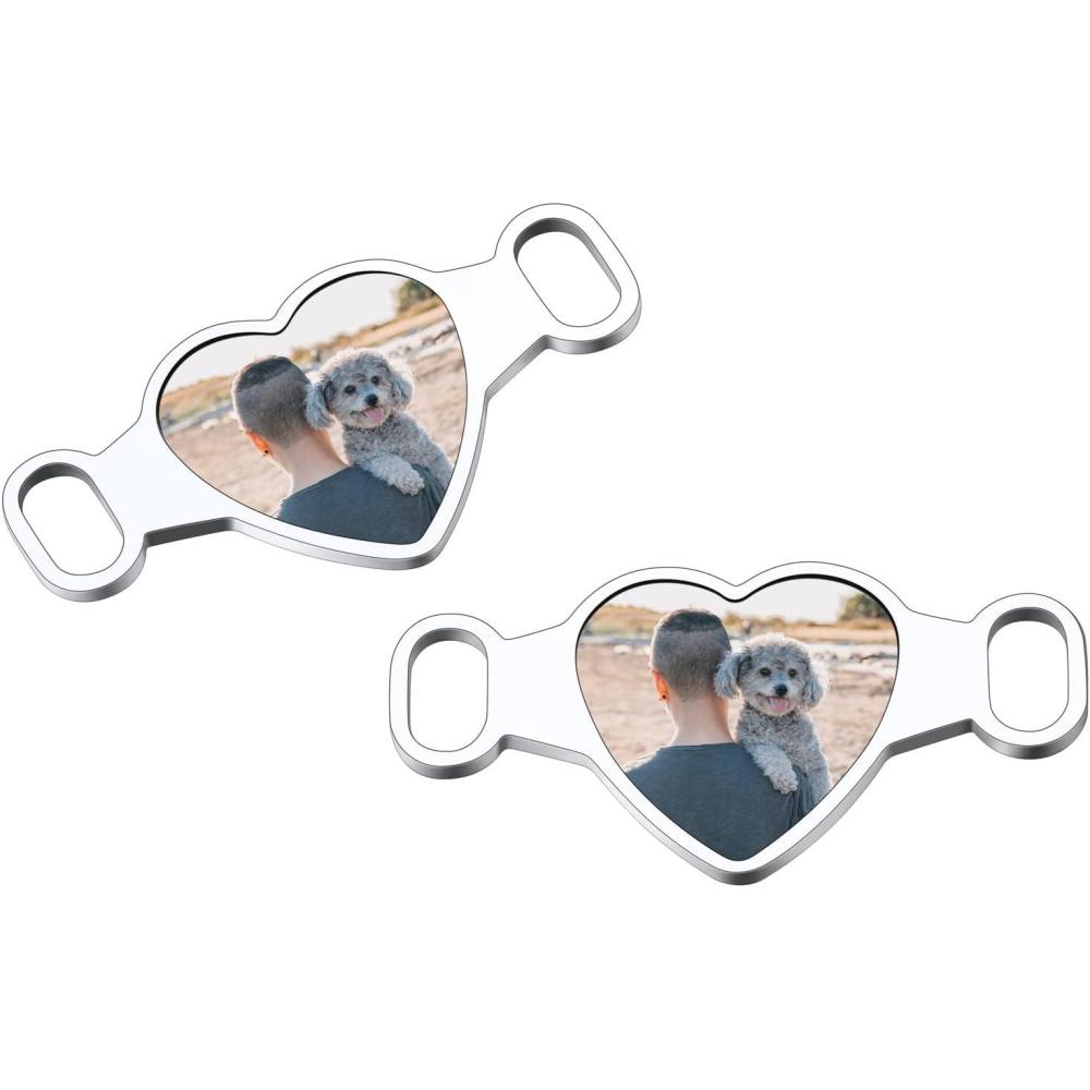 imageU7 2Pcs Sneaker Shoe Lace ID Tag Stainless Steel18K Gold Plated Trainer Tag Shoe Buckles Shoelace Decoration CharmsHeart photostainless steel
