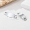 U7 2Pcs Sneaker Shoe Lace ID Tag Stainless Steel/18K Gold Plated Trainer Tag Shoe Buckles Shoelace Decoration Charms(02: Silver-Text Engrave ID Tag)