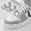 U7 2Pcs Sneaker Shoe Lace ID Tag Stainless Steel/18K Gold Plated Trainer Tag Shoe Buckles Shoelace Decoration Charms(03: Silver-Text Engrave ID Tag)