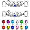 U7 2Pcs Sneaker Shoe Lace ID Tag Stainless Steel/18K Gold Plated Trainer Tag Shoe Buckles Shoelace Decoration Charms(04: Angel’s Wing Tag-Silver)