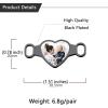 U7 2Pcs Sneaker Shoe Lace ID Tag Stainless Steel/18K Gold Plated Trainer Tag Shoe Buckles Shoelace Decoration Charms(Heart photo-black)