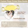 U7 2Pcs Sneaker Shoe Lace ID Tag Stainless Steel/18K Gold Plated Trainer Tag Shoe Buckles Shoelace Decoration Charms(Heart photo-gold)