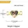 U7 2Pcs Sneaker Shoe Lace ID Tag Stainless Steel/18K Gold Plated Trainer Tag Shoe Buckles Shoelace Decoration Charms(Heart photo-gold)
