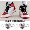 U7 2Pcs Sneaker Shoe Lace ID Tag Stainless Steel/18K Gold Plated Trainer Tag Shoe Buckles Shoelace Decoration Charms(Heart photo-stainless steel)