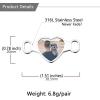 U7 2Pcs Sneaker Shoe Lace ID Tag Stainless Steel/18K Gold Plated Trainer Tag Shoe Buckles Shoelace Decoration Charms(Heart photo-stainless steel)