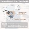 U7 2Pcs Sneaker Shoe Lace ID Tag Stainless Steel/18K Gold Plated Trainer Tag Shoe Buckles Shoelace Decoration Charms(Heart photo-stainless steel)