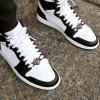 U7 2Pcs Sneaker Shoe Lace ID Tag Stainless Steel/18K Gold Plated Trainer Tag Shoe Buckles Shoelace Decoration Charms(Hexagon photo-black)
