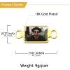 U7 2Pcs Sneaker Shoe Lace ID Tag Stainless Steel/18K Gold Plated Trainer Tag Shoe Buckles Shoelace Decoration Charms(Rectangle photo-gold)