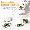 U7 2Pcs Sneaker Shoe Lace ID Tag Stainless Steel/18K Gold Plated Trainer Tag Shoe Buckles Shoelace Decoration Charms(Rectangle photo-stainless steel)