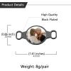 U7 2Pcs Sneaker Shoe Lace ID Tag Stainless Steel/18K Gold Plated Trainer Tag Shoe Buckles Shoelace Decoration Charms(Round photo-black)