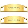 U7 2Pcs Sneaker Shoe Lace ID Tag Stainless Steel/18K Gold Plated Trainer Tag Shoe Buckles Shoelace Decoration Charms(02: Gold-Text Engrave ID Tag)