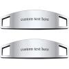 U7 2Pcs Sneaker Shoe Lace ID Tag Stainless Steel/18K Gold Plated Trainer Tag Shoe Buckles Shoelace Decoration Charms(02: Silver-Text Engrave ID Tag)