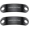 U7 2Pcs Sneaker Shoe Lace ID Tag Stainless Steel/18K Gold Plated Trainer Tag Shoe Buckles Shoelace Decoration Charms(03: Black-text Engrave Id Tag)