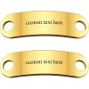 U7 2Pcs Sneaker Shoe Lace ID Tag Stainless Steel/18K Gold Plated Trainer Tag Shoe Buckles Shoelace Decoration Charms(03: Gold-Text Engrave ID Tag)