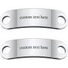 U7 2Pcs Sneaker Shoe Lace ID Tag Stainless Steel/18K Gold Plated Trainer Tag Shoe Buckles Shoelace Decoration Charms(03: Silver-Text Engrave ID Tag)
