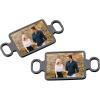 U7 2Pcs Sneaker Shoe Lace ID Tag Stainless Steel/18K Gold Plated Trainer Tag Shoe Buckles Shoelace Decoration Charms(Rectangle photo-black)