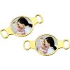 U7 2Pcs Sneaker Shoe Lace ID Tag Stainless Steel/18K Gold Plated Trainer Tag Shoe Buckles Shoelace Decoration Charms(Round photo-gold)