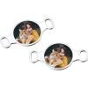 U7 2Pcs Sneaker Shoe Lace ID Tag Stainless Steel/18K Gold Plated Trainer Tag Shoe Buckles Shoelace Decoration Charms(Round photo-stainless steel)