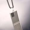 Independance Day Necklace Stainless Steel Wheat Chain Personalized US 4th of July Flag Dog Tags Pendant for Men Women