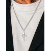 U7 Catholic Gift Jewelry Saint St Benedict Medal Rosary Cross Pendant Necklace with Chain (Stainless-Steel (Personalized Engraving))