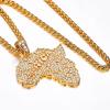 U7 Men 18K Gold Plated AfricanJewelry 22 Inch Hip Hop CZ Iced Out Pendant Africa Map Necklace