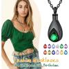 U7 Urn Necklace for Ashes Stainless Steel/Black/18K Gold Plated Locket Pendant Elegant Teardrop Necklaces with Birthstone Gift for Men Women