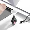 U7 Urn Necklace for Ashes Stainless Steel/Black/18K Gold Plated Locket Pendant Elegant Teardrop Necklaces with Birthstone Gift for Men Women