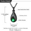 U7 Urn Necklace for Ashes Stainless Steel/Black/18K Gold Plated Locket Pendant Elegant Teardrop Necklaces with Birthstone Gift for Men Women