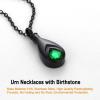 U7 Urn Necklace for Ashes Stainless Steel/Black/18K Gold Plated Locket Pendant Elegant Teardrop Necklaces with Birthstone Gift for Men Women