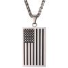 Independance Day Necklace Stainless Steel Wheat Chain Personalized US 4th of July Flag Dog Tags Pendant for Men Women